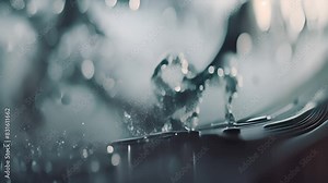 Close-up of water splash in motion with Ai generated.