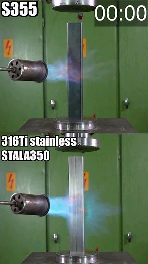 Hydraulic Press Channel | How long steel tubes can survive in fire + 10 tons crushing? Sponsored by Stalatube #steel #fire | Instagram