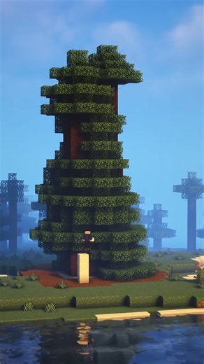 An easy Minecraft wood farm hidden inside a giant tree
