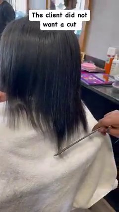 13M views · 32K reactions | The client did not want to get a cut . We had to respect her wishes . Where would you have cut ? #cut #haircut #beautysalon #beautyschool #hairschool #cosmetologystudent #cosmetologyschool #rva #richmondva #splitends | Consquilla Towanda Carey | Facebook
