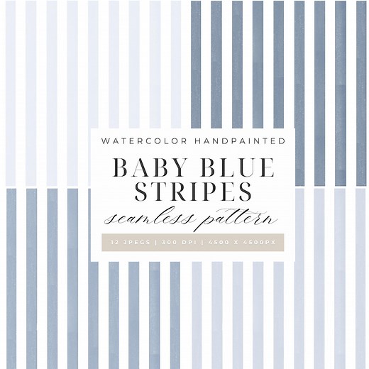 Baby Blue Stripes | Watercolor Seamless Pattern | Digital Paper, Striped Backgrounds, Fabric Texture, Printable Craft Scrapbook Paper - Etsy
