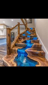 Epoxy waterfall staircases | Civil Engineering&Architecture