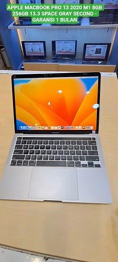 APPLE MACBOOK PRO 13 2020 M1 8GB 256GB 13.3 SPACE GRAY SECOND GARANSI 1 BULAN