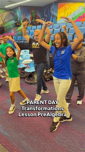 Valerie Camille Jones Ford, Ed.D on Instagram: "✨Parent Day Magic at RCA!✨ Our Pre-Algebra scholars took transformations off the page and onto the dance floor—rotations, reflections, dilations, and translations turned into MOVES! 💃🕺 Parents joined in the challenge, helping highlight 7 transformations through dance. It was fun, real-world math in action, and the perfect way to build #MathEsteem while bonding together. 💙 Thank you to our amazing parents for stepping in, showing out, and proving