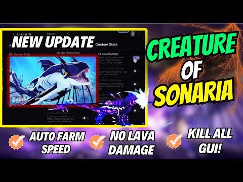NEW Creatures Of Sonaria OP Script Pastebin 2026 | AUTO FARM SPEED, INFINITE TOKENS, KILL ALL GUI!