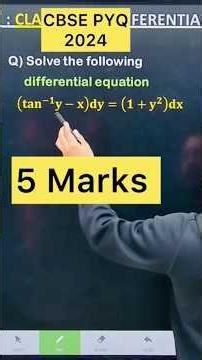 Q) Solve the followingdifferential equation(tan-¹y - x)dy = (1 + y²)dx #cbse2024 #maths #cbse #class