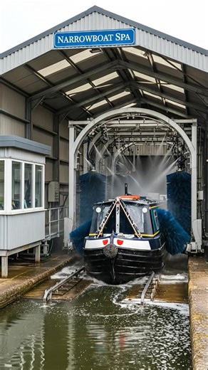 Narrowboat washing machine on the canal #canal #british #canalboat #narrowboat #boating | Canal Boats