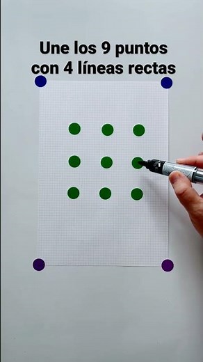 Connect the 9 points with 4 straight lines