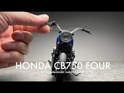 Building Aoshima 1/12 HONDA CB750 FOUR Scale Model Custom [Full Build]