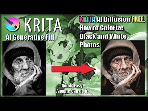 Krita, AI, How Colorize Black and white photos, Using the AI diffusion Plugin