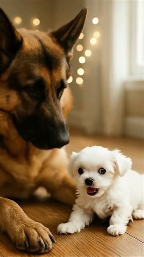 Only His German Shepherd Buddy Knows How to Comfort this Puppy...
