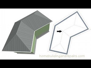 How to Calculate Roof Ridge Post Location on Intersecting Angled Floor Plan - Home Building