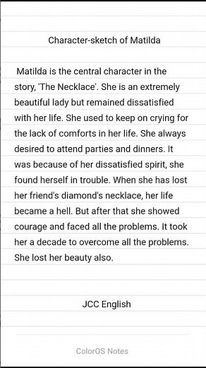 Class 10th Character Sketch of Matilda।#matilda#class10