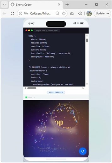 Mind-Blowing Cursor Reveal Effect! 😱 Pure HTML + CSS + JS #shorts