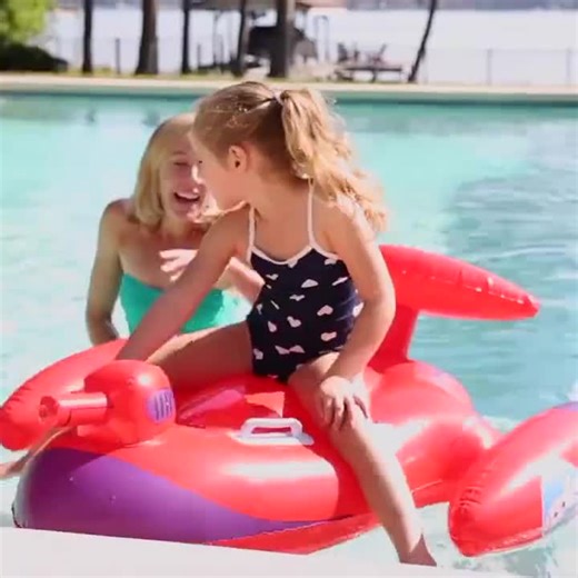 INTEX 57531 JET FIGHTER RIDE-ON Pool Float Kids' Ride-On Inflatable Jet Fighter Toy Built-in Toy Water Gun 1 Heavy-duty Handle