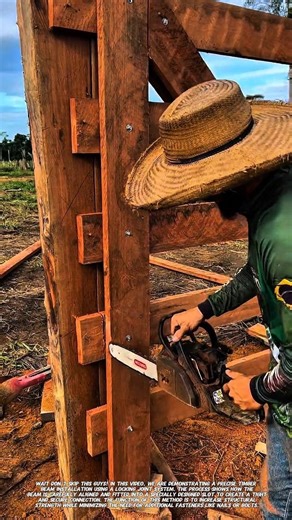 Advanced Timber Locking Joint Installation Technique for Strong Structures.
