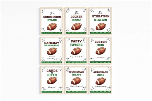 Football 1st Birthday Party Signs Bundle, 10 Editable Canva Templates, Touchdown First Birthday Decor, Sports Party Printable Signs B105 - Etsy