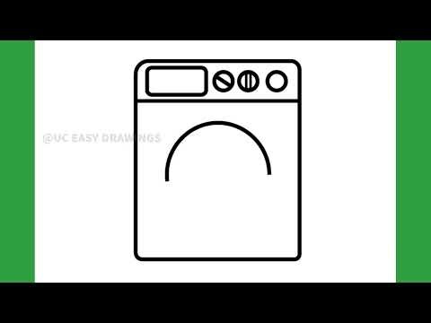 how to draw washing machine uc easy drawing