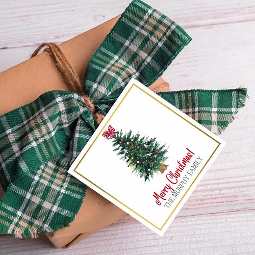 Personalized Christmas Stickers, to From Gift Labels, Merry Christmas Seal Stickers, Holiday Gift Tag Stickers, Square Sheet Printable Decor - Etsy