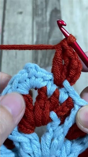 Easy Crochet Granny Square with a Gorgeous Texture! #short #grannysquare