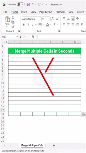 Merge Multiple Ranges in Seconds #excel #excelforbeginners #excelshortcuts #exceltips #office