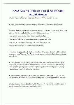 Ama Alberta Learners Test Questions With Correct Answers