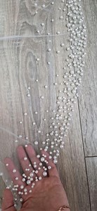 Pearl Beaded Wedding Veil, Beaded Edge Veil, Tulle Veil, Ivory Veil, Pearl Bridal Veil, Beaded Edge Cathedral Bridal Veil, Fingertip Veil - Etsy