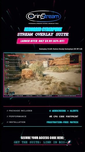 NeonGrid Cyberpunk Interactive Stream Overlay Suite