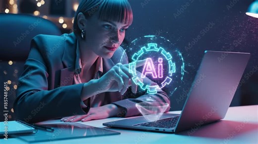 Engineer adjusts control panel dial in automated factory with robotic arm. Engineer operates machine settings for manufacturing process monitoring and quality control in modern industrial facility wor