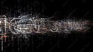 4k design studio animated word tag cloud;text design animation.The Matrix style binary computer code shaped text design animation;changing from zero to one digits;abstract future tech background.