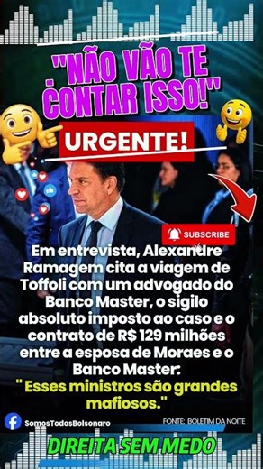 URGENTE!POLÊMICA EXPLODE EM BRASÍLIA SOBRE TOFFOLI, MORAES E CONTRATOS ENVOLVENDO O BANCO MASTER