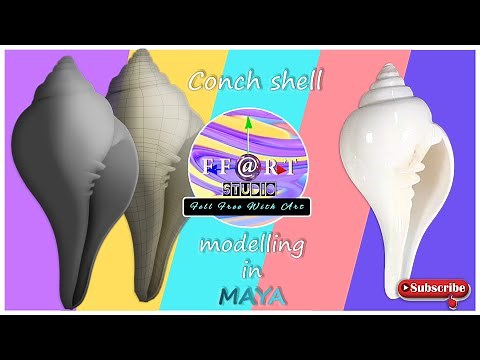 Conch Shell 3D Modeling - PART 01 I Maya 3D modeling for beginners l Using Curves and NURBS surfaces