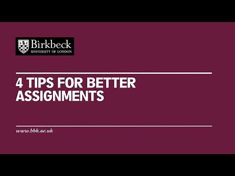 Birkbeck Study Skills: Four tips for better assignments