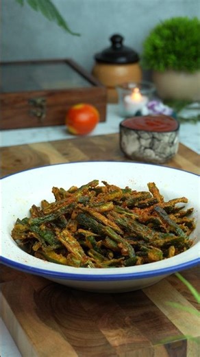Crispy Kurkuri Bhindi 🤤 | Easy & Perfect Bhindi Fry Recipe #shorts