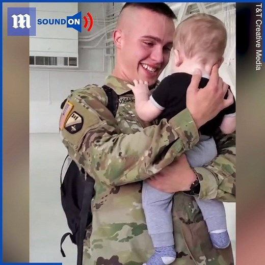 After missing the first 8-months of his baby’s life, this soldier finally gets to meet his little one! 🥺❤️ T&T Creative Media #Love #Emotional #Cute | Daily Mail Video