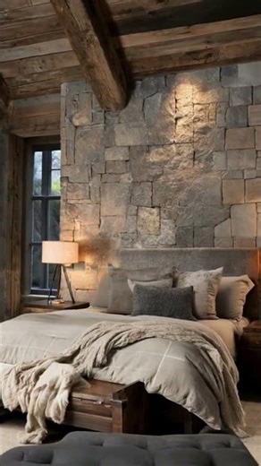 Moody Rustic Bedroom 🖤🪨