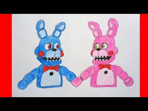 How to draw Bon Bon and Bonnet, FNaF, Как нарисовать Бон бон и Боннет