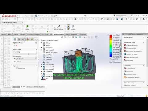 Air duct flow simulation in solidworks.