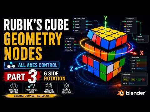 03 Blender Rubik’s Cube Simulation Part 3 | Named Attributes and Axis Rotation