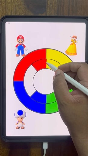 Satisfying color mixing art Mario characters