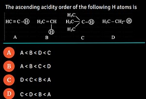 The ascending acidity order of the following H atoms is \mathrm... | Filo
