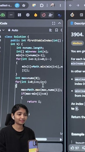 LeetCode 3904 🔥 Smallest Stable Index II | 1 Sec CRAZY Solution 🤯