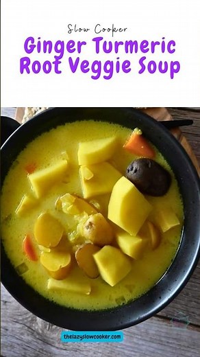Ginger Turmeric Root Vegetable Soup (Slow Cooker Recipe)