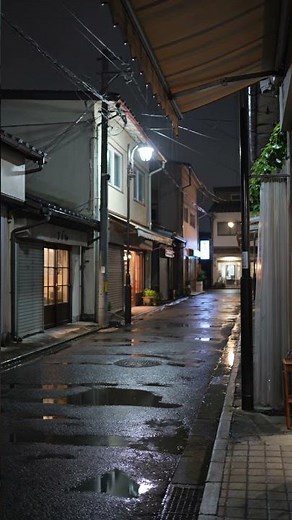 Rainy Midnight Alley 🌧️🏮 | Quiet Night Rain Ambience