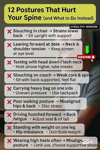 12 Bad Postures That Damage Your Spine (and How to Fix Them!) 🪑💪 | Back Health Tips