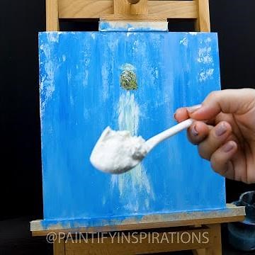 😇 Angel Painting on Canvas Acrylic Painting Tutorial Easy Masking Tape | Satisfying ASMR