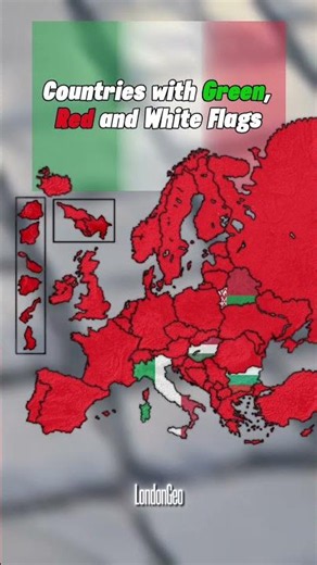 Countries with Green, Red and White Flags 🇮🇹 | #geography #mapping #europe #italy #bulgaria