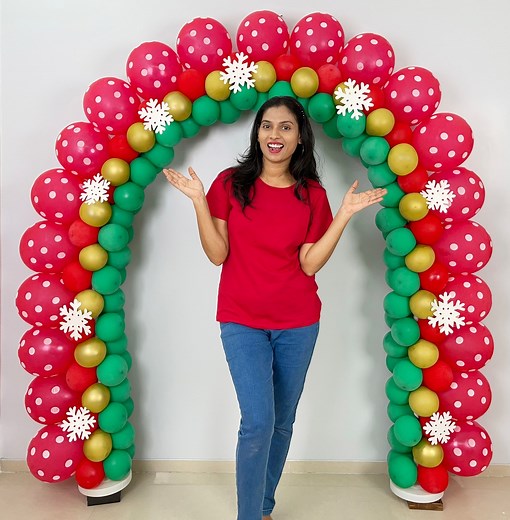 301K views · 11K reactions | Very Elegant Christmas Balloon Arch For Decoration | MASS Art and Craft | Facebook