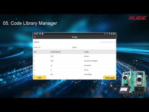 Load, Edit, Use Code Library in an Efficient Way on RUIDE Android Total Stations RTS1 and RNS.