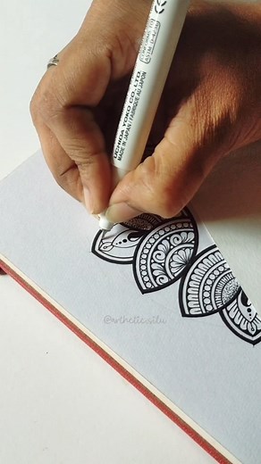 Unique Mandala Design ✨🪶🖤 #unique #creative #mandala #explore #artist #fb #art #artjournal #artlovers | arthetic.silu